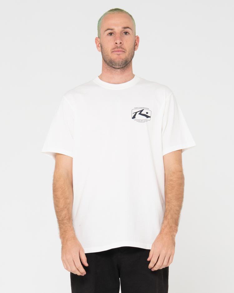 RUSTY RUSTY ADVOCATE SHORT SLEEVE TEE T-Shirt Herren - Egret - 0 | SportScheck