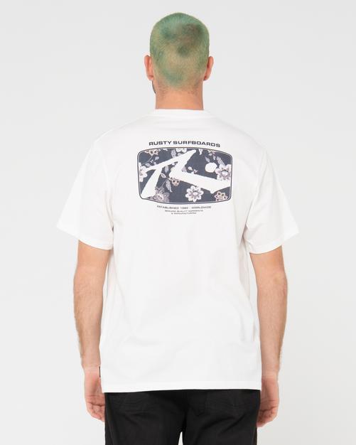 Rückansicht von RUSTY ADVOCATE SHORT SLEEVE TEE T-Shirt Herren Egret
