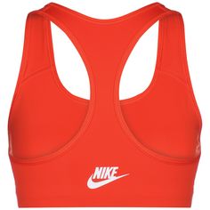 Rückansicht von Nike Dri-Fit Swoosh Dance Sport-BH Damen orange / weiß