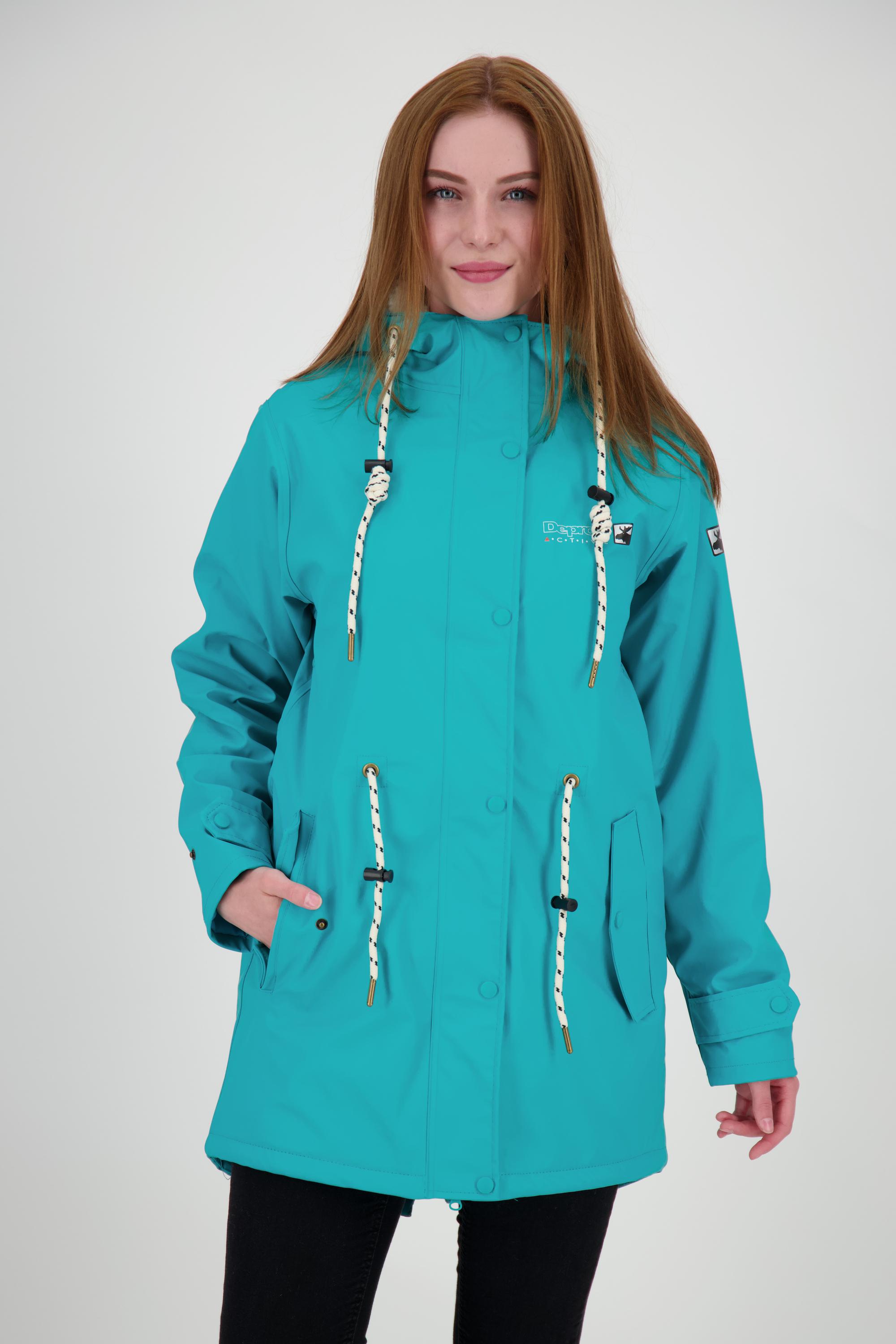 SportScheck Shop WOMEN ELLESMERE Damen Friesennerz DEPROC Online turquoise Regenjacke kaufen active im von