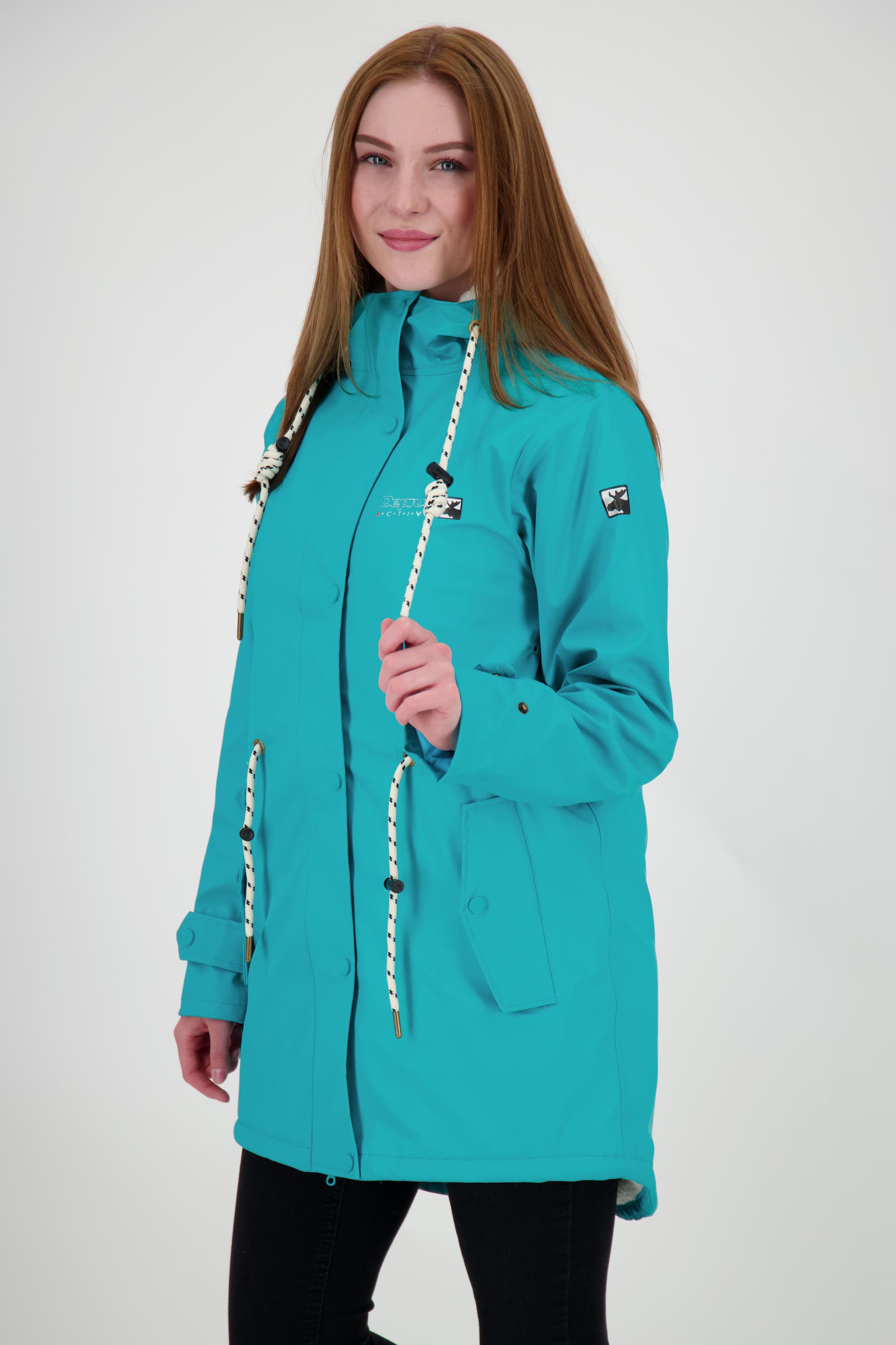ELLESMERE im active WOMEN Regenjacke von kaufen Damen SportScheck DEPROC Shop turquoise Online Friesennerz