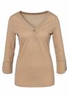 Lascana Blusenshirt Kurzarmbluse Damen - beige