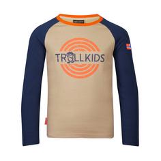 Trollkids Preikestolen Longshirt Kinder Sandbeige/Mystikblau