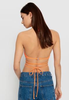 Rückansicht von LSCN by Lascana Triangel-Bikini-Top Bikini Oberteil Damen neon orange