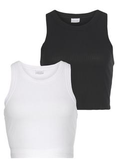 Lascana Crop-Top Croptop Damen weiß + schwarz