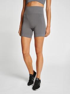 Rückansicht von hummel hmlTIF SEAMLESS SHORTS Funktionsshorts Damen CHARCOAL GRAY