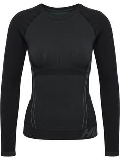 hummel hmlTE CHRISTEL SEAMLESS T-SHIRT L/S T-Shirt Damen BLACK/ASPHALT MELANGE