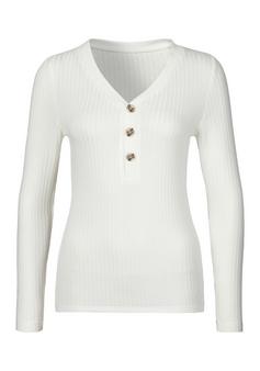 Lascana Langarmshirt Langarmshirt Damen creme