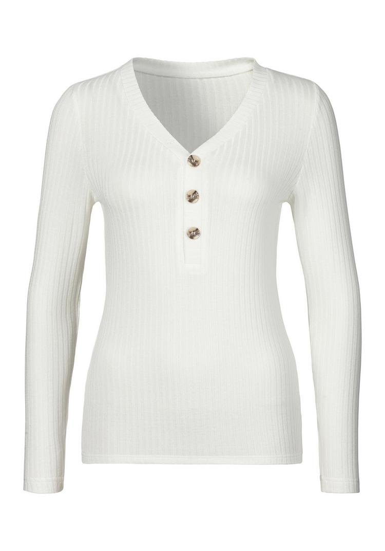 Lascana Lascana Langarmshirt Langarmshirt Damen - creme - 0 | SportScheck