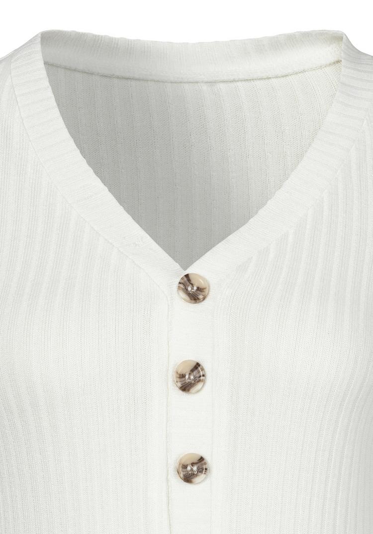 Lascana Lascana Langarmshirt Langarmshirt Damen - creme - 0 | SportScheck