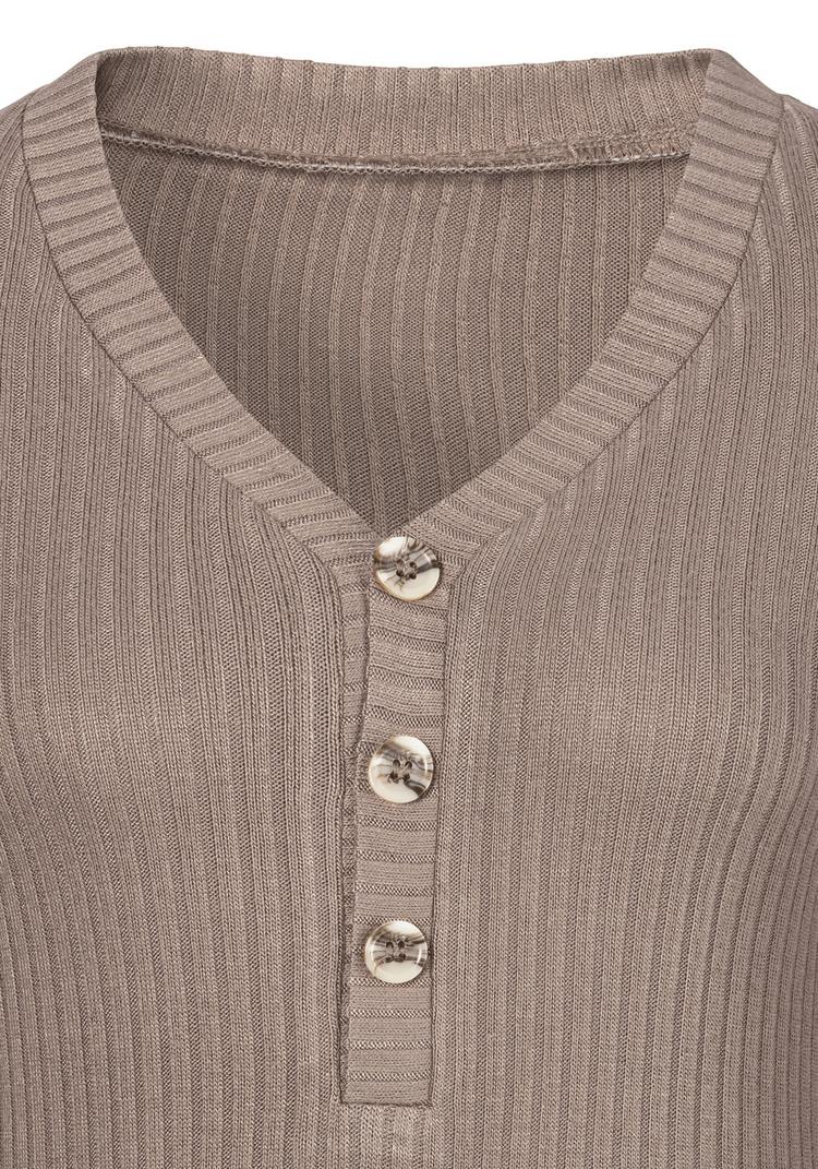 Lascana Lascana Langarmshirt Langarmshirt Damen - taupe - 0 | SportScheck