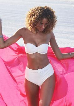 Rückansicht von sunseeker Bügel-Bandeau-Bikini-Top Bikini Oberteil Damen weiß