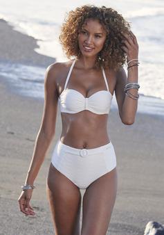 Rückansicht von sunseeker Highwaist-Bikini-Hose Bikini Hose Damen weiß