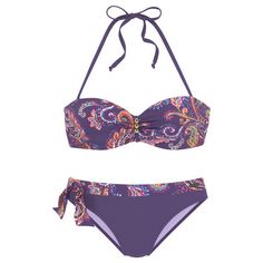 Vivance Bügel-Bandeau-Bikini Bikini Set Damen lila-bedruckt