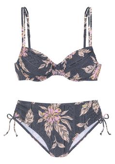 sunseeker Bügel-Bikini Bikini Set Damen schwarz bedruckt