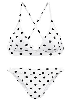 Lascana Triangel-Bikini-Top Bikini Oberteil Damen wei&szlig;-schwarz