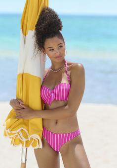 Rückansicht von Vivance B&uuml;gel-Bandeau-Bikini Bikini Set Damen beere creme