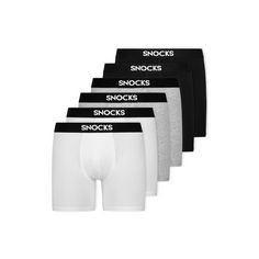 Snocks Boxershorts mit längerem Bein Boxershorts Herren Mix (Schwarz/Weiß/Grau)