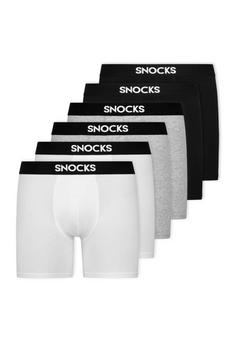 Snocks Boxershorts mit längerem Bein Boxershorts Herren Mix (Schwarz/Weiß/Grau)