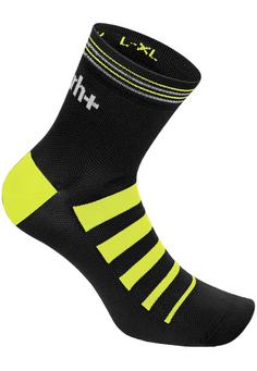 RH+ Unisex Code Sock Fahrradsocken Black/Yellow Fluo