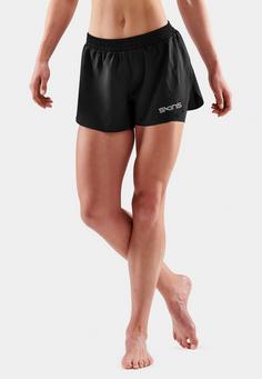 Rückansicht von Skins 2-in-1 Superpose Funktionsshorts Damen black