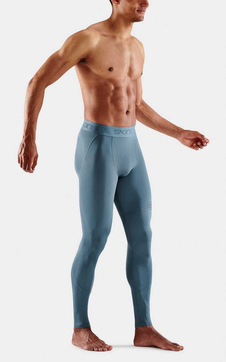 Skins Skins 2-Series Long Tight Tights Herren - blue grey - 1 | SportScheck