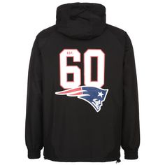 Rückansicht von New Era NFL Overlap Logo New England Patriots Jacke Herren schwarz / weiß