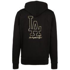 Rückansicht von New Era Los Angeles Dodgers Metallic Hoodie Herren schwarz / gold