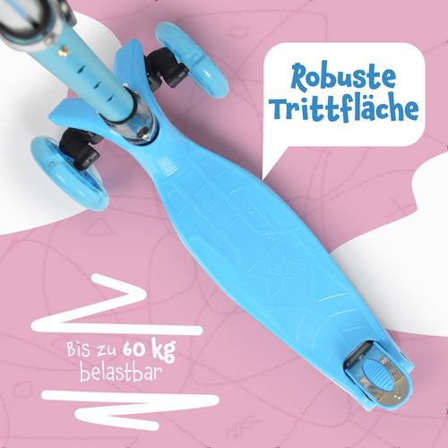 Rückansicht von Apollo Roller Kids Whiz LED Wheels Scooter blau