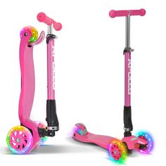 Apollo Roller Kids Whiz LED Wheels Scooter pink