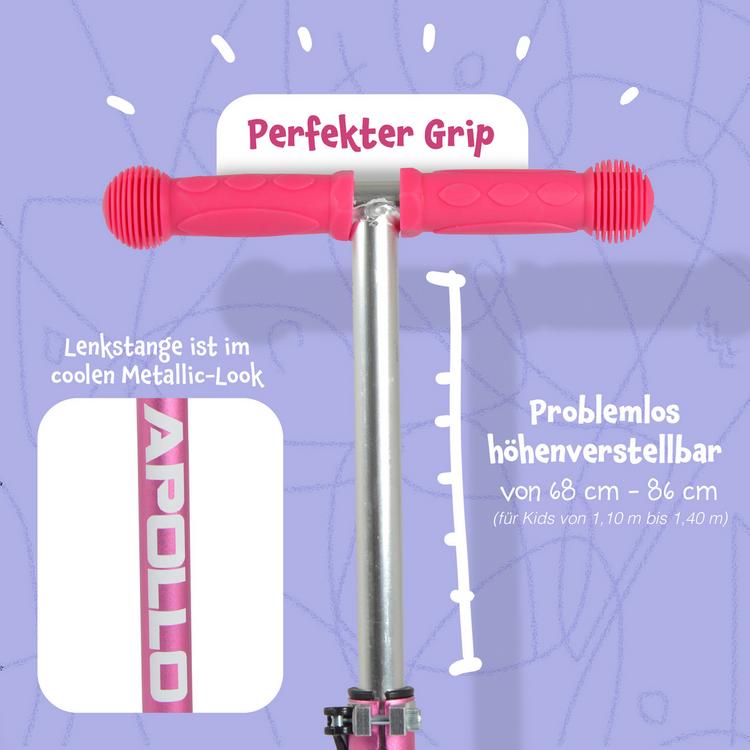 Apollo Apollo Roller Kids Whiz LED Wheels Scooter - pink - 3 | SportScheck