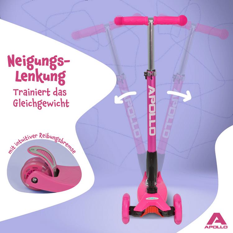 Apollo Apollo Roller Kids Whiz LED Wheels Scooter - pink - 5 | SportScheck