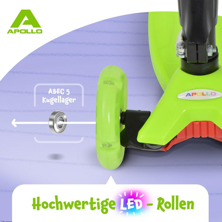 Apollo Apollo Roller Kids Whiz LED Wheels Scooter - gr&uuml;n - 1 | SportScheck