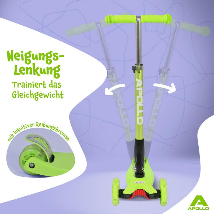 Apollo Apollo Roller Kids Whiz LED Wheels Scooter - gr&uuml;n - 5 | SportScheck