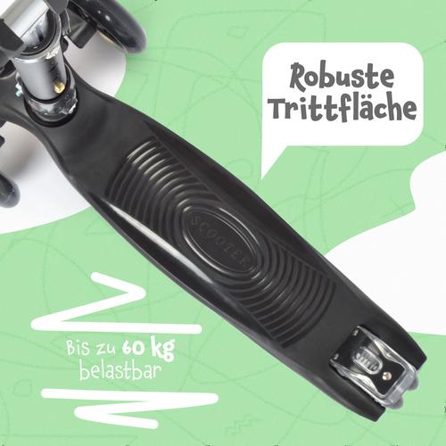 Rückansicht von Apollo Roller Kids Whiz LED Wheels Scooter schwarz