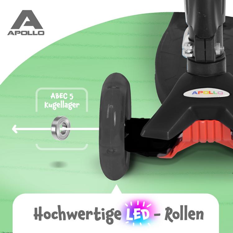 Apollo Apollo Roller Kids Whiz LED Wheels Scooter - schwarz - 1 | SportScheck