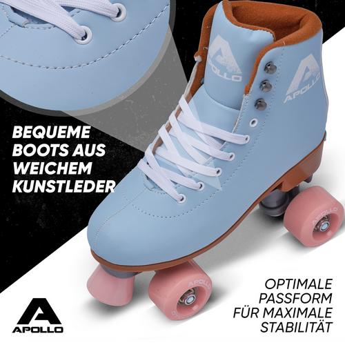 Rückansicht von Apollo Classic Roller Retro Rollschuhe nightfever-blue