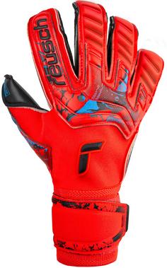 Rückansicht von Reusch Attrakt Gold X Evolution Cut Fingerhandschuhe 3333  brig red/futr blu/blck