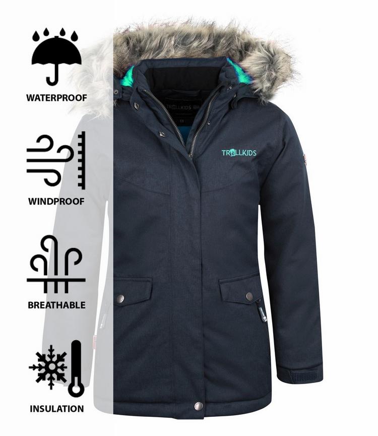 Trollkids Trollkids Oslo XT Winterjacke M&auml;dchen - Anthrazit / Minze - 0 | SportScheck