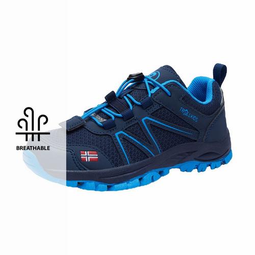 Rückansicht von Trollkids Sandefjord Wanderschuhe Kinder Marine/Mittelblau