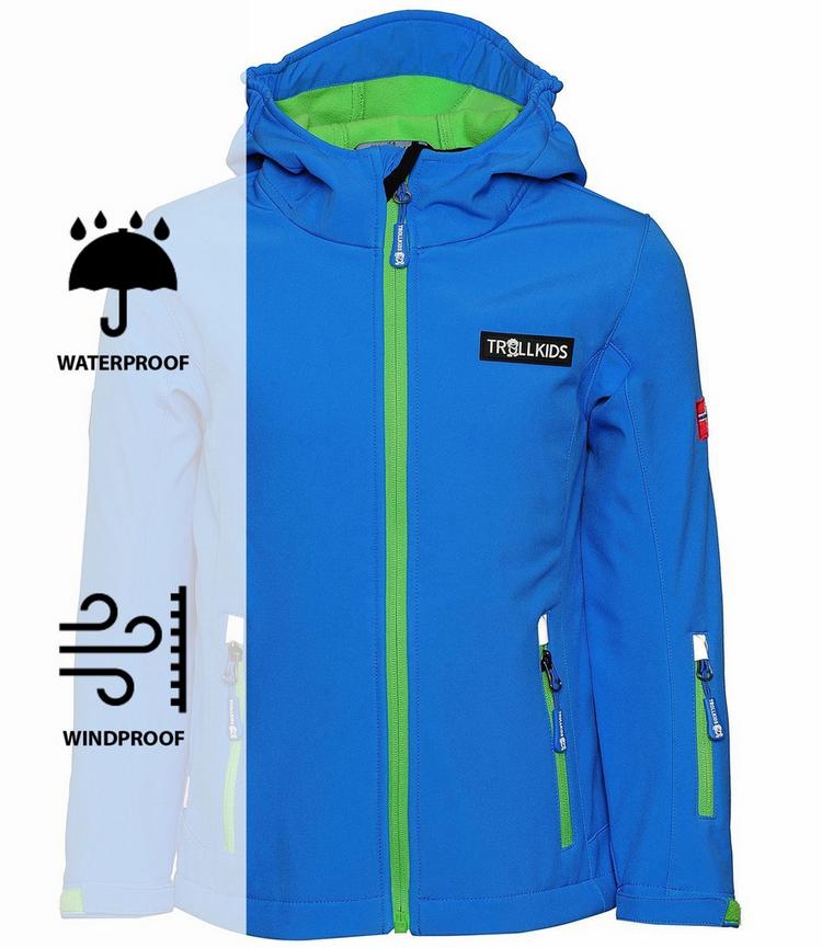 Trollkids Trollkids Oslofjord Softshelljacke Kinder - Mittelblau/Gr&uuml;n - 0 | SportScheck