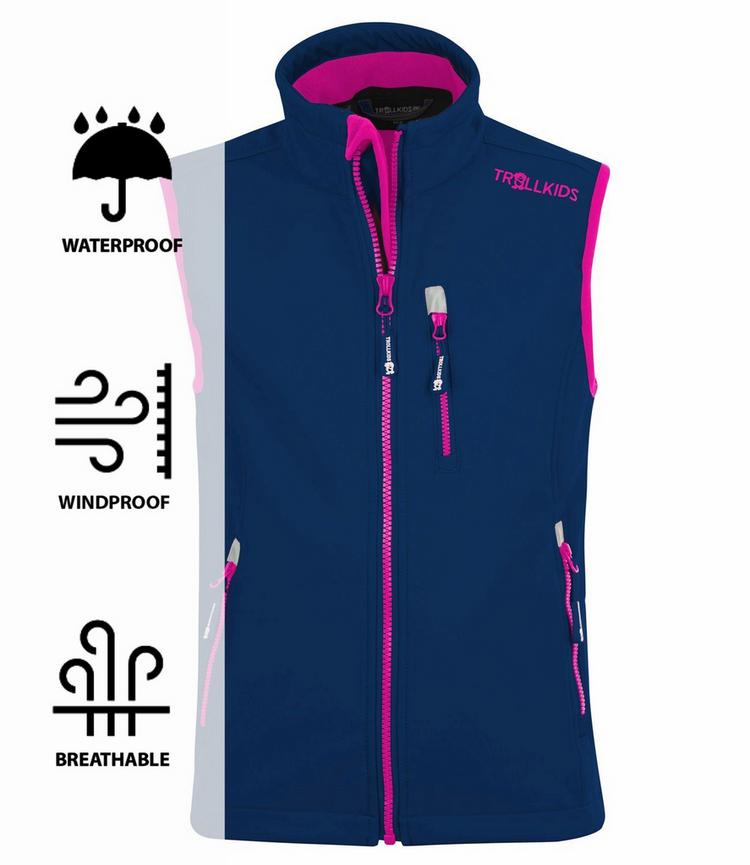 Trollkids Trollkids Trollfjord Outdoorweste Kinder - Marineblau / Magenta - 0 | SportScheck