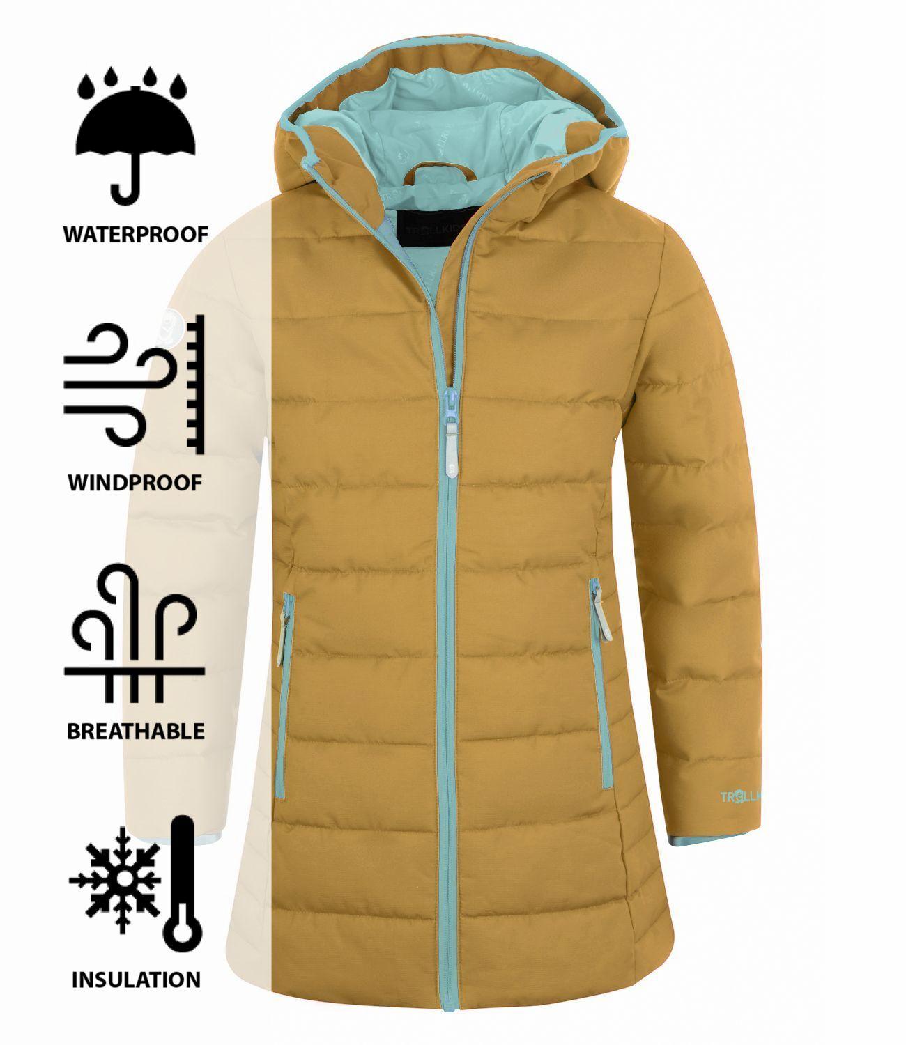 Trollkids Stavanger Winterjacke Mädchen Honig/Wasserblau im Online