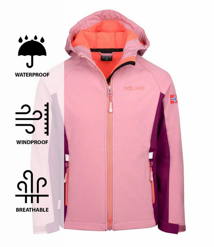 Trollkids Trollkids Kristiansand Softshelljacke Kinder - Orchidee/Maulbeere - 0 | SportScheck