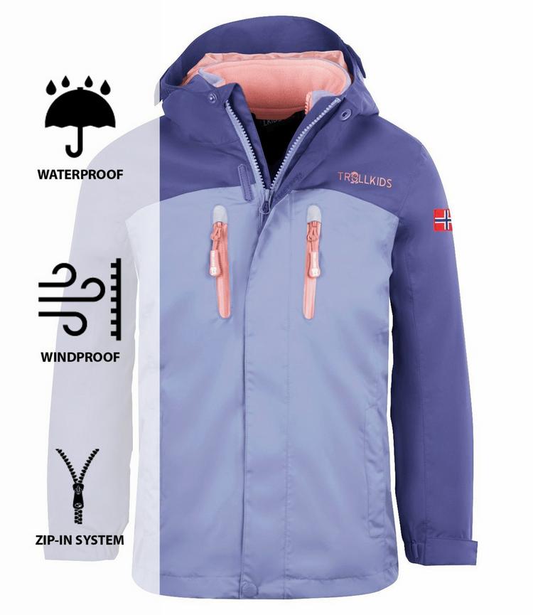 Trollkids Trollkids Bryggen Doppeljacke M&auml;dchen - Dunkellila/Lavender - 0 | SportScheck