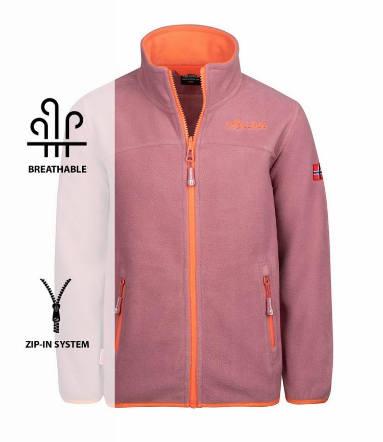 Trollkids Trollkids Oppdal XT Fleecejacke M&auml;dchen - Orchidee/Pfirsich - 0 | SportScheck