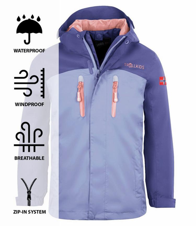 Trollkids Trollkids Nusfjord Regenjacke Kinder - Dunkellila - 0 | SportScheck