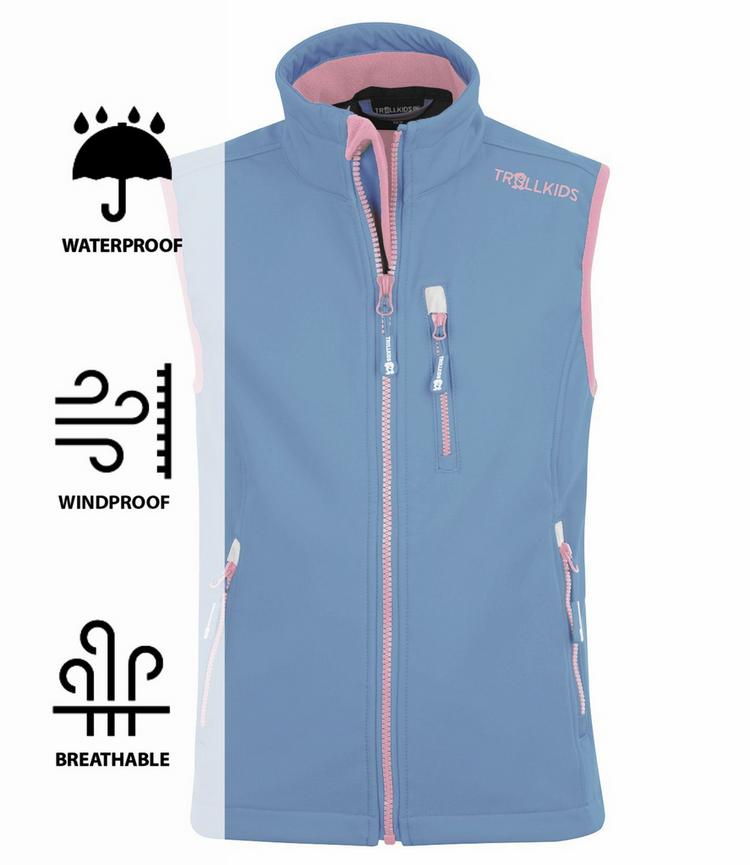 Trollkids Trollkids Trollfjord Outdoorweste Kinder - Staub-Blau/Antikrosa - 0 | SportScheck