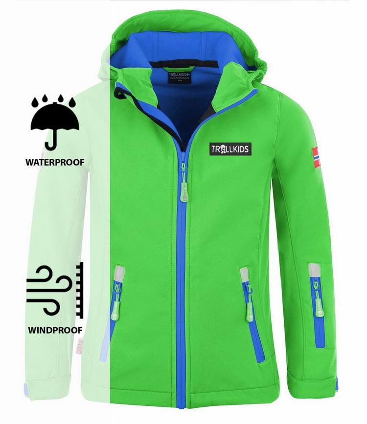 Trollkids Trollkids Oslofjord Softshelljacke Kinder - Hellgr&uuml;n / Mittelblau - 0 | SportScheck
