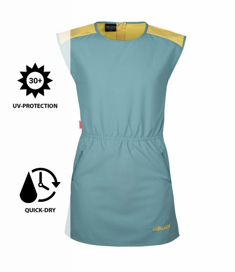 Trollkids Trollkids Arendal Laufkleid Kinder - Gletschergr&uuml;n/Limonade - 0 | SportScheck